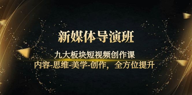 （4035期）新媒体导演班：九大板块短视频创作课，内容-思维-美学-创作，全方位提升-副业网