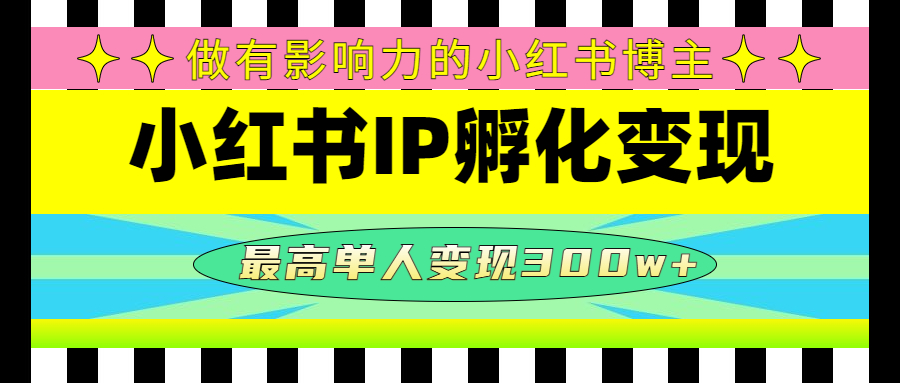 图片[1]-（4612期）某收费培训-小红书IP孵化变现：做有影响力的小红书博主，最高单人变现300w+-副业网