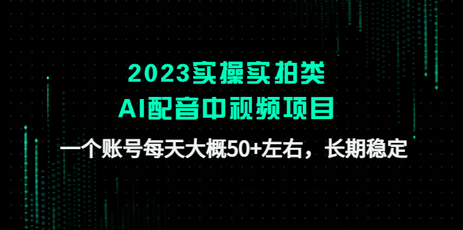 （4674期）2023实操实拍类AI配音中视频项目，一个账号每天大概50+左右，长期稳定-副业网