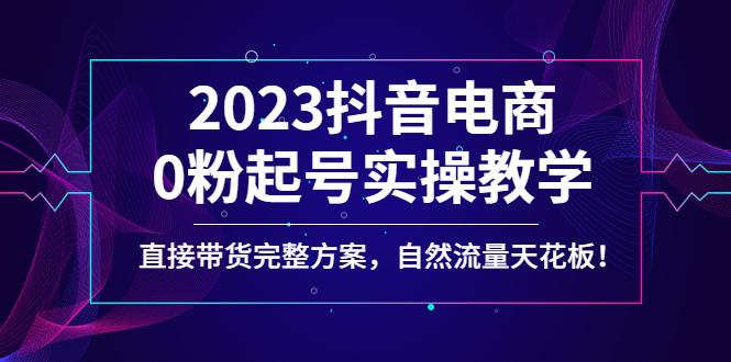 （4698期）2023抖音电商0粉起号实操教学，直接带货完整方案，自然流量天花板-副业网