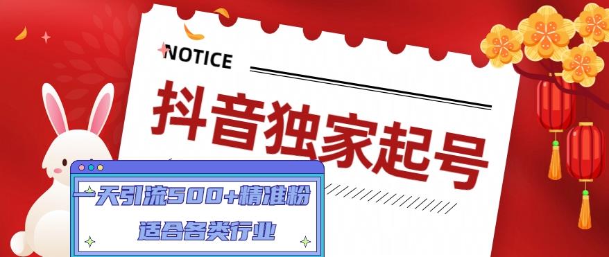 图片[1]-（4906期）抖音独家起号，一天引流500+精准粉，适合各类行业（9节视频课）-副业网