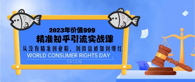 （5161期）2023价值999的精准知乎引流实战课：从没有精准创业粉 到微信被加到爆红-副业网