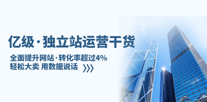 （5279期）亿级·独立站运营干货：全面提升网站·转化率超过4%，轻松大卖 用数据说话-副业网