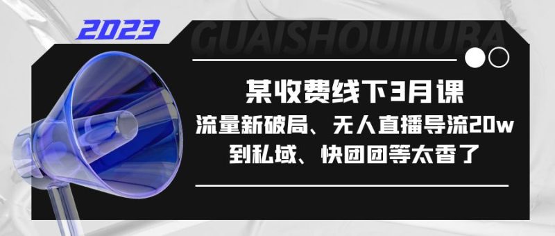 （5317期）某收费线下3月课，流量新破局、无人直播导流20w到私域、快团团等太香了-副业网