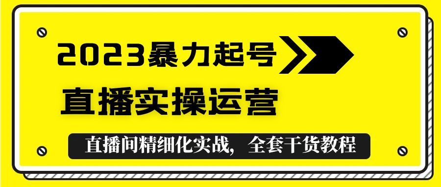 图片[1]-（5475期）2023暴力起号+直播实操运营，全套直播间精细化实战，全套干货教程！-副业网