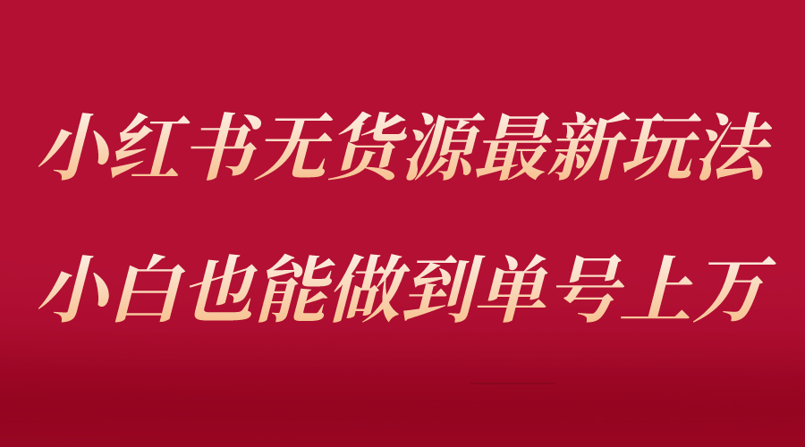 图片[1]-（5646期）小红书无货源最新螺旋起号玩法，电商小白也能做到单号上万（收费3980）-副业网