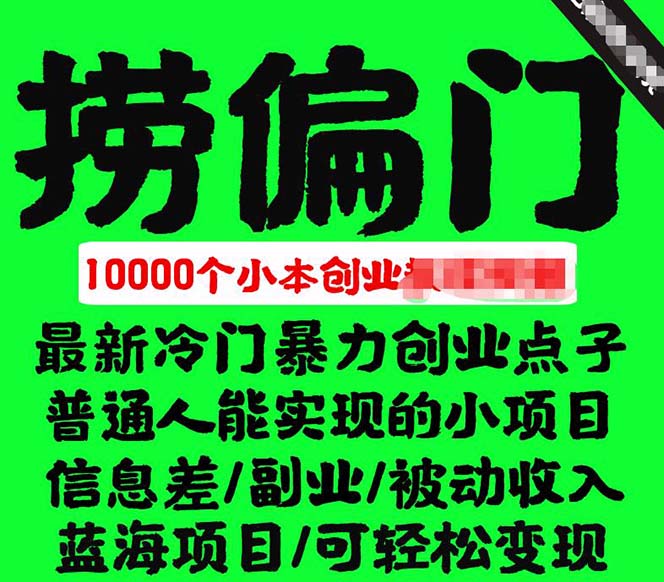 图片[2]-（5750期）千款捞偏门小本创业小项目，总有一款适合你【无水印】-副业网