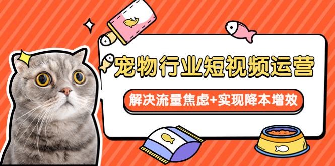 （5925期）宠物/行业短视频运营  流量增长的一层窗户纸  解决流量焦虑+实现降本增效-副业网