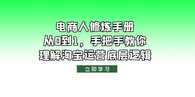 （6111期）电商人修炼·手册，从0到1，手把手教你理解淘宝运营底层逻辑-副业网