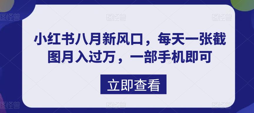 图片[1]-（6851期）八月新风口，小红书虚拟项目一天收入1000+，实战揭秘-副业网