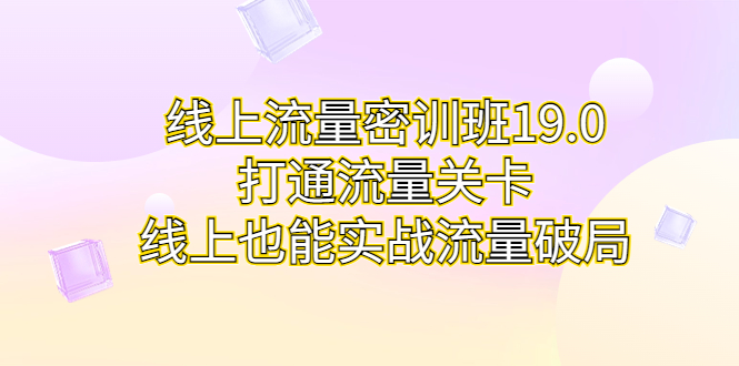 （6955期）线上流量密训班19.0，打通流量关卡，线上也能实战流量破局-副业网