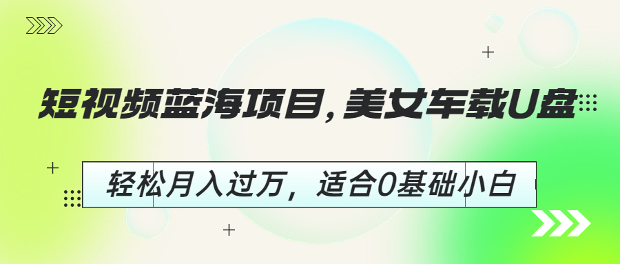 图片[1]-（6619期）短视频蓝海项目，美女车载U盘，轻松月入过万，适合0基础小白-副业网