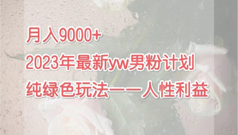 （7111期）月入9000+2023年9月最新yw男粉计划绿色玩法——人性之利益-副业网