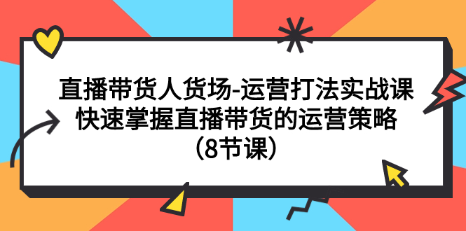 （7672期）直播带货人货场-运营打法实战课：快速掌握直播带货的运营策略（8节课）-副业网