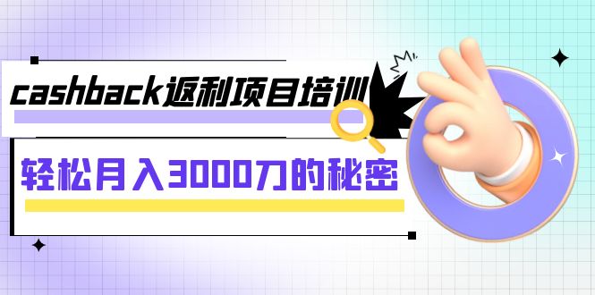 （7765期）cashback返利项目培训：轻松月入3000刀的秘密（8节课）-副业网