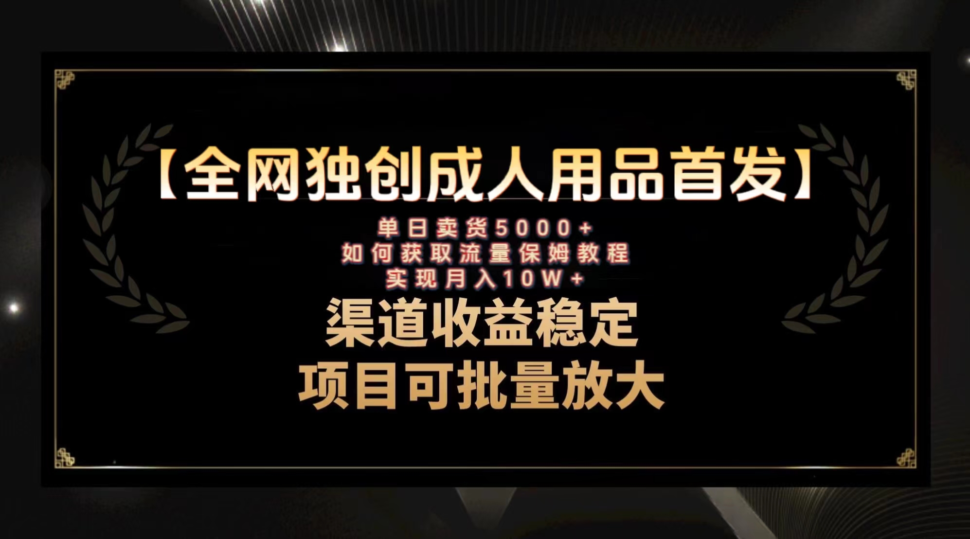 图片[1]-（8128期）最新全网独创首发，成人用品赛道引流获客，月入10w保姆级教程-副业网
