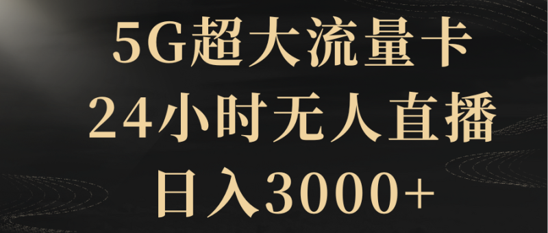 （8304期）5G超大流量卡，24小时无人直播，日入3000+-副业网