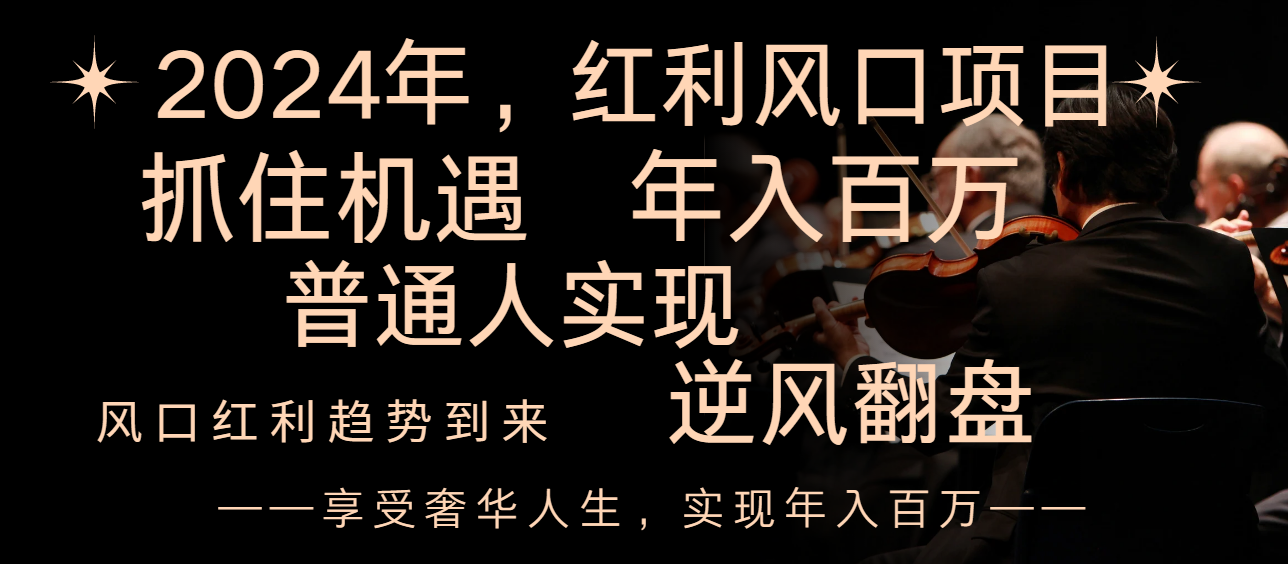图片[1]-（8418期）2024红利风口项目来袭，享受第一波红利，逆风翻盘普通人也能实现，年入百万-副业网