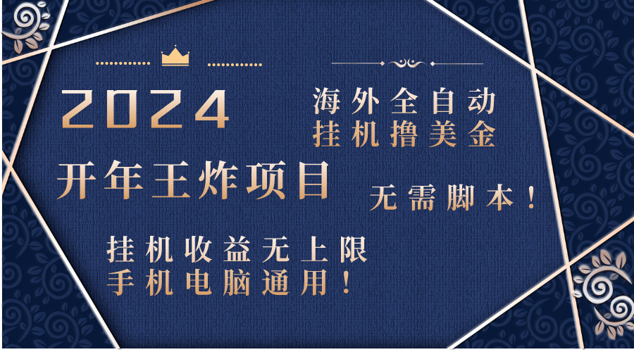 图片[1]-（8494期）2024海外全自动挂机撸美金项目！手机电脑均可，无需脚本，收益无上限！-副业网