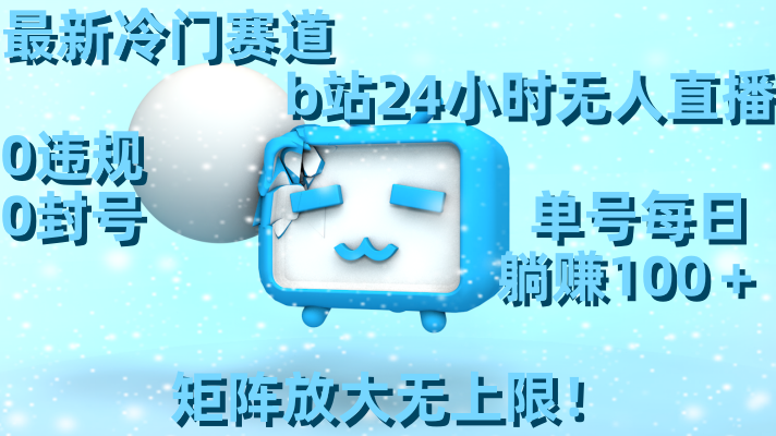 （8770期）最新冷门赛道，b站24小时无人直播 0违规0封号，单号每日躺赚100＋矩阵放…-副业网