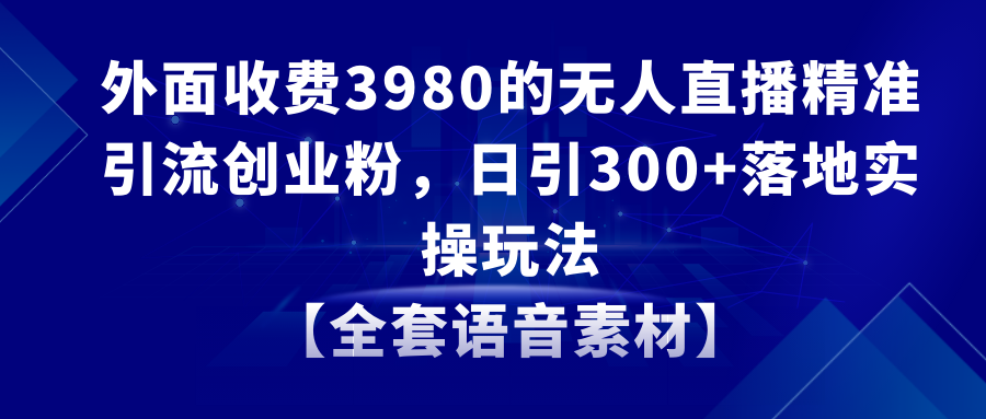 图片[1]-（8830期）无人直播精准引流创业粉，日引300+落地实操玩法【全套语音素材】-副业网