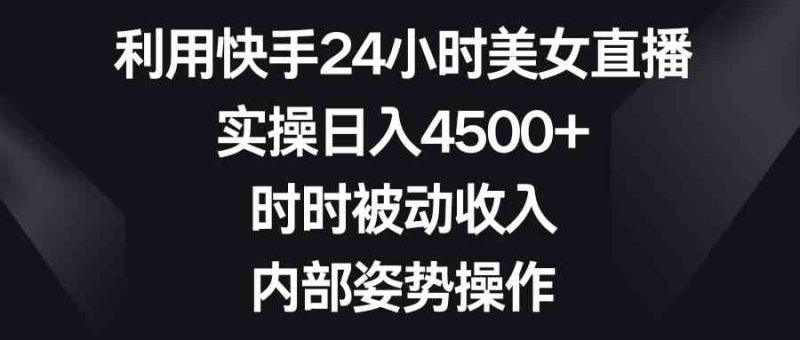 （8865期）利用快手24小时美女直播，实操日入4500+，时时被动收入，内部姿势操作-副业网