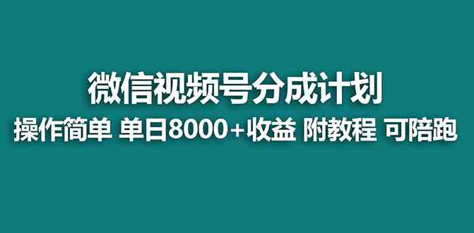 （8929期）【蓝海项目】视频号分成计划最新玩法，单天收益8000+，附玩法教程，24年…-副业网