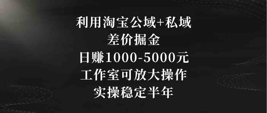 图片[1]-（8952期）利用淘宝公域+私域差价掘金，日赚1000-5000元，工作室可放大操作，实操…-副业网