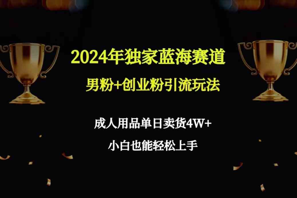 图片[1]-（9111期）2024年独家蓝海赛道男粉+创业粉引流玩法，成人用品单日卖货4W+保姆教程-副业网