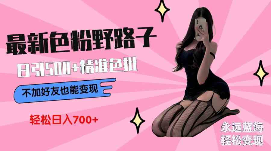 图片[1]-（9119期）最新色粉变现野路子，日引500+老色批 可不加好友直接变现 小白轻松日入700+-副业网