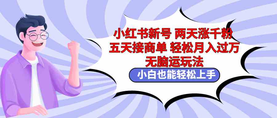 图片[1]-（9239期）小红书新号两天涨千粉五天接商单轻松月入过万 无脑搬运玩法 小白也能轻…-副业网