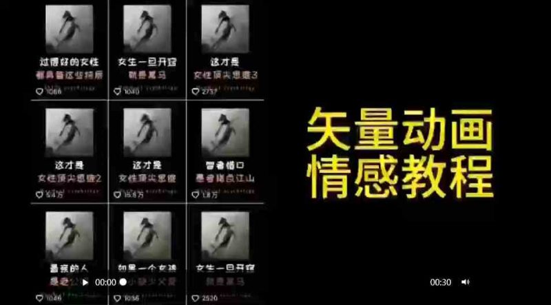 （9334期）矢量动画情感教程：高点赞涨粉，适合情感、思维、创业教育等赛道-副业网