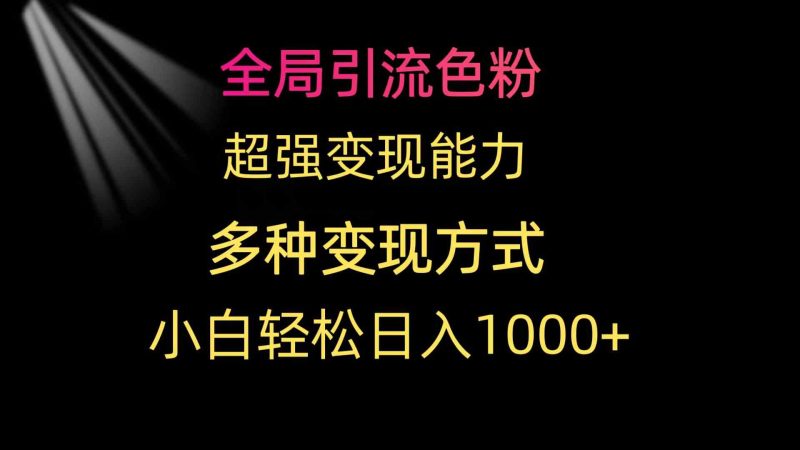 （9680期）全局引流色粉 超强变现能力 多种变现方式 小白轻松日入1000+-副业网