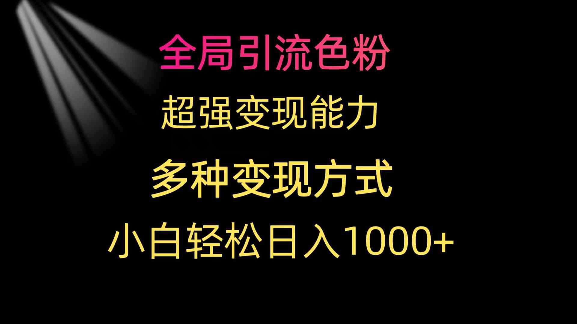 图片[1]-（9680期）全局引流色粉 超强变现能力 多种变现方式 小白轻松日入1000+-副业网