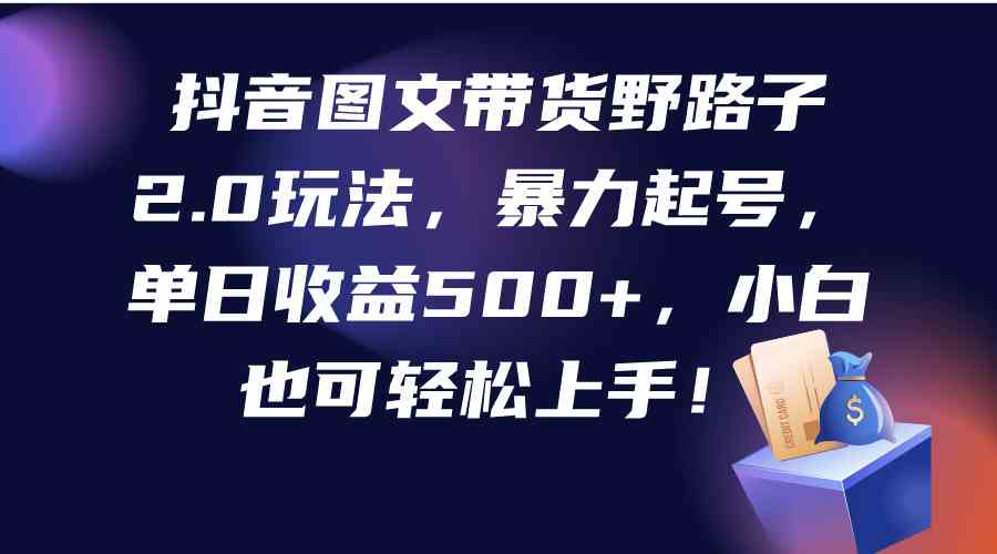 图片[1]-（9790期）抖音图文带货野路子2.0玩法，暴力起号，单日收益500+，小白也可轻松上手！-副业网
