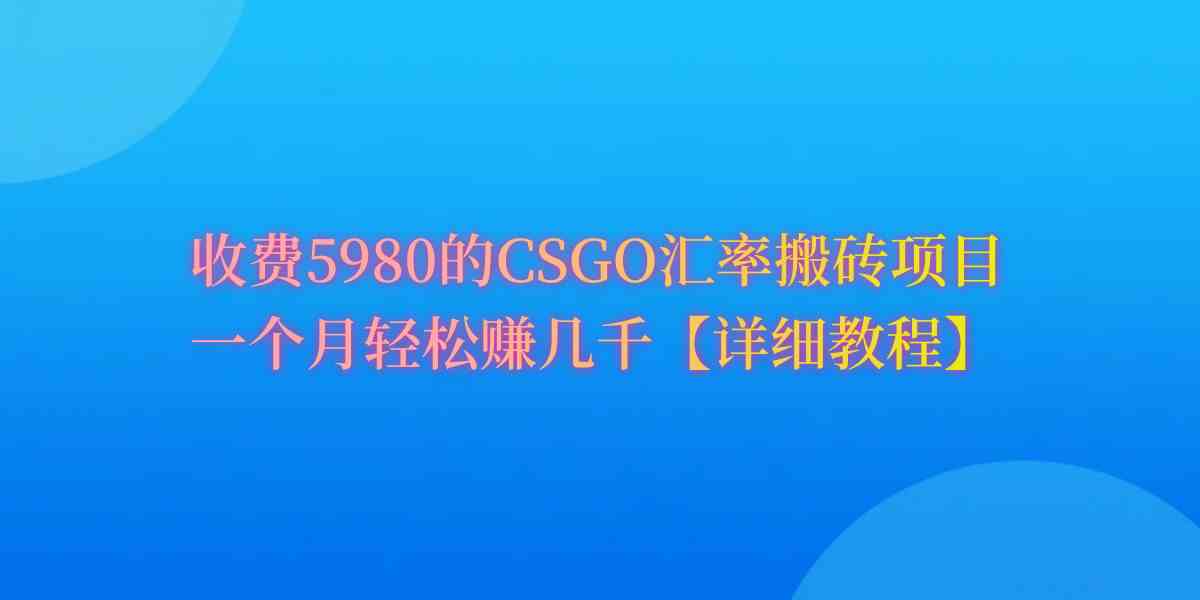 图片[1]-（9776期）CSGO装备搬砖，月综合收益率高达60%，你也可以！-副业网