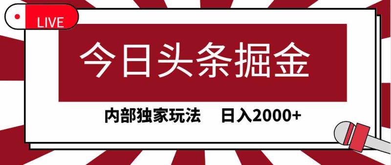 （9832期）今日头条掘金，30秒一篇文章，内部独家玩法，日入2000+-副业网
