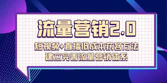 （10114期）流量-营销2.0：短视频+直播低成本获客方法，建立完善流量营销体系（72节）-副业网