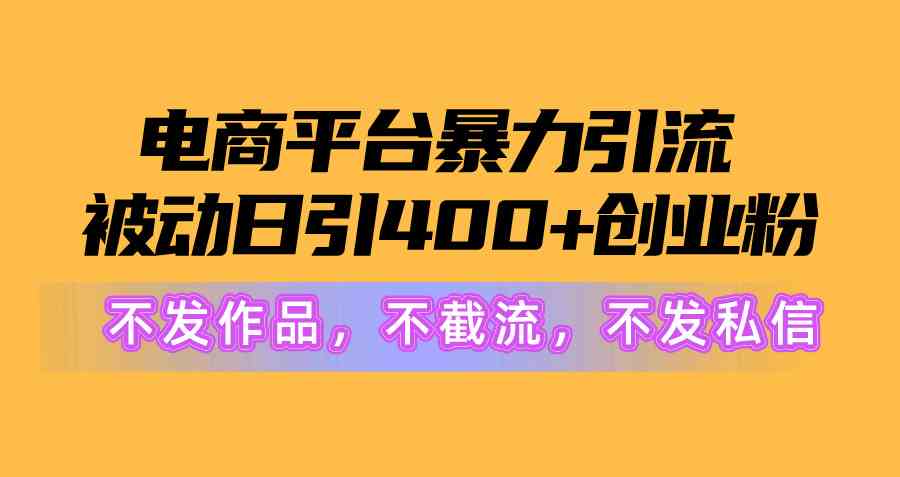 图片[2]-（10168期）电商平台暴力引流,被动日引400+创业粉不发作品，不截流，不发私信-副业网