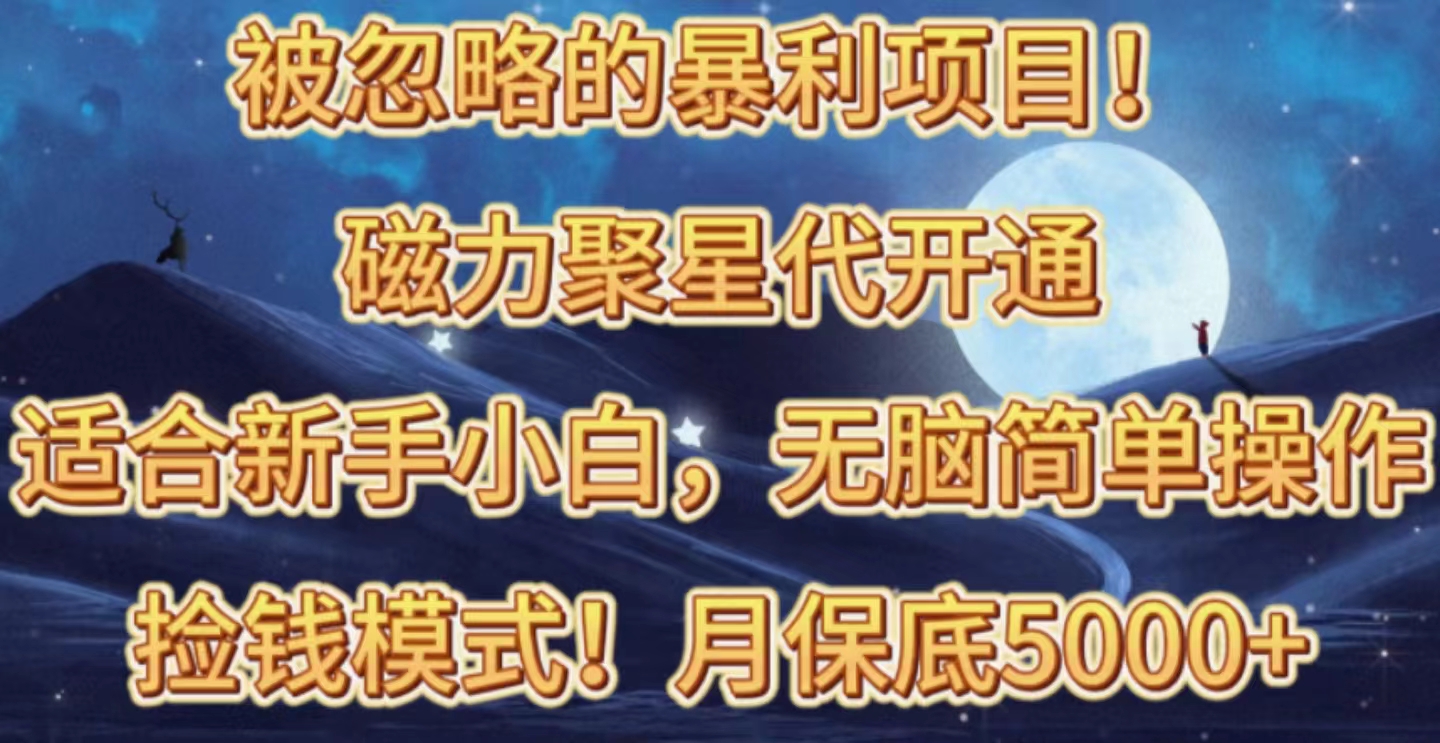 图片[1]-（10245期）被忽略的暴利项目！磁力聚星代开通捡钱模式，轻松月入五六千-副业网