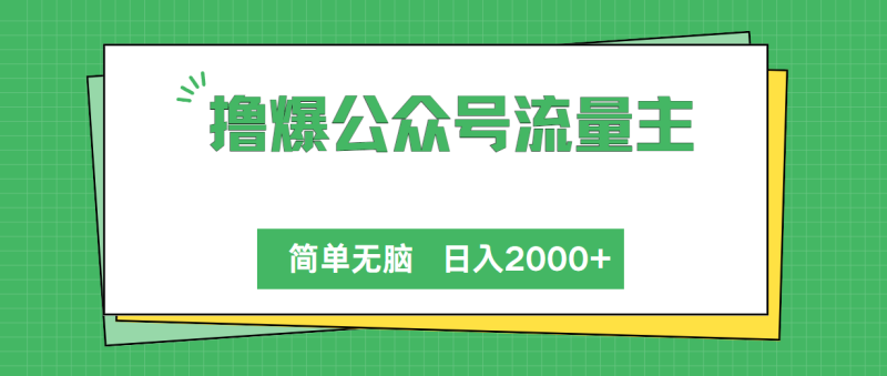 （10310期）撸爆公众号流量主，简单无脑，单日变现2000+-副业网