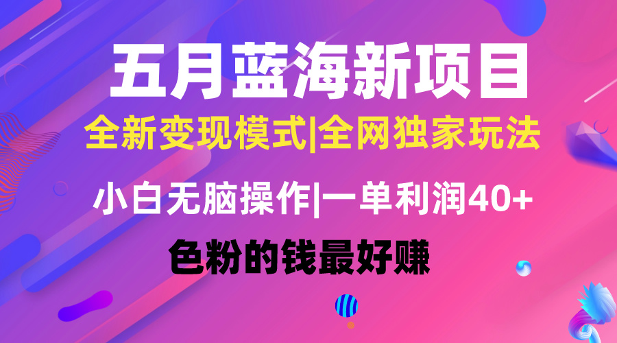 图片[1]-（10477期）五月蓝海项目全新玩法，小白无脑操作，一天几分钟，矩阵操作，月入4万+-副业网