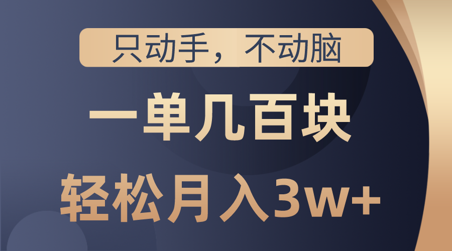 图片[1]-（10561期）只动手不动脑，一单几百块，轻松月入3w+，看完就能直接操作，详细教程-副业网