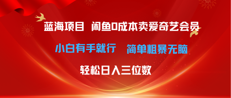 (10784期)最新蓝海项目咸鱼零成本卖爱奇艺会员小白有手就行 无脑操作轻松日入三位数-副业网