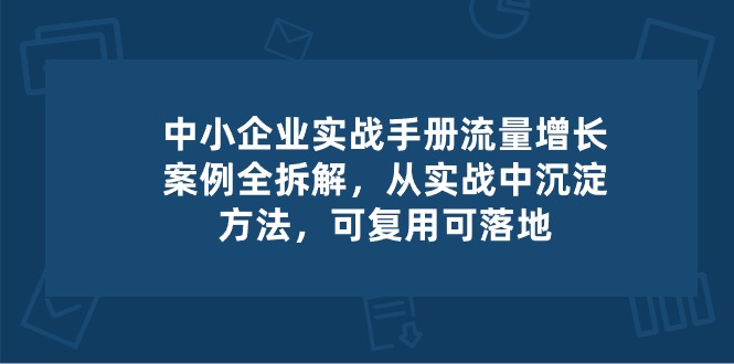 （10889期）中小 企业 实操手册-流量增长案例拆解，从实操中沉淀方法，可复用可落地-副业网