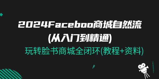 （11368期）2024Faceboo 商城自然流(从入门到精通)，玩转脸书商城全闭环(教程+资料)-副业网