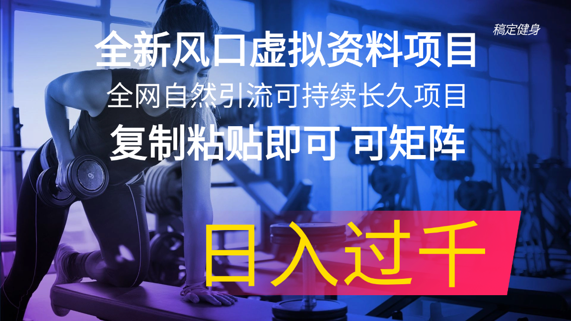 图片[1]-（11587期）全新风口虚拟资料项目 全网自然引流可持续长久项目 复制粘贴即可可矩阵…-副业网