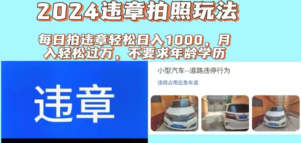 图片[1]-（11743期）2024违章拍照新玩法，推广躺赚+拍照赚钱双模式，日入1000+-副业网