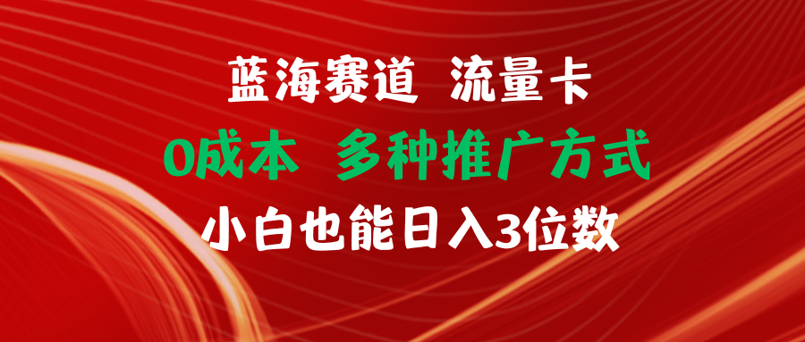 图片[1]-（11768期）蓝海赛道 流量卡 0成本 小白也能日入三位数-副业网