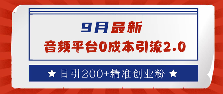 （12583期）9月最新：音频平台0成本引流，日引流200+精准创业粉-副业网